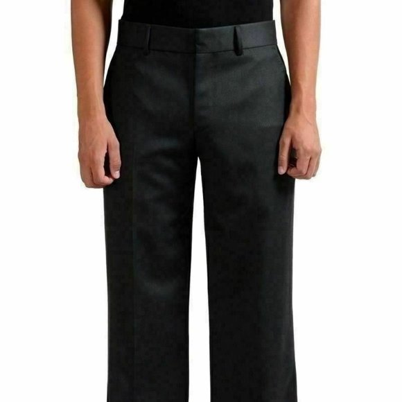 Versace Men's Green 100% Wool Flat Front Pants